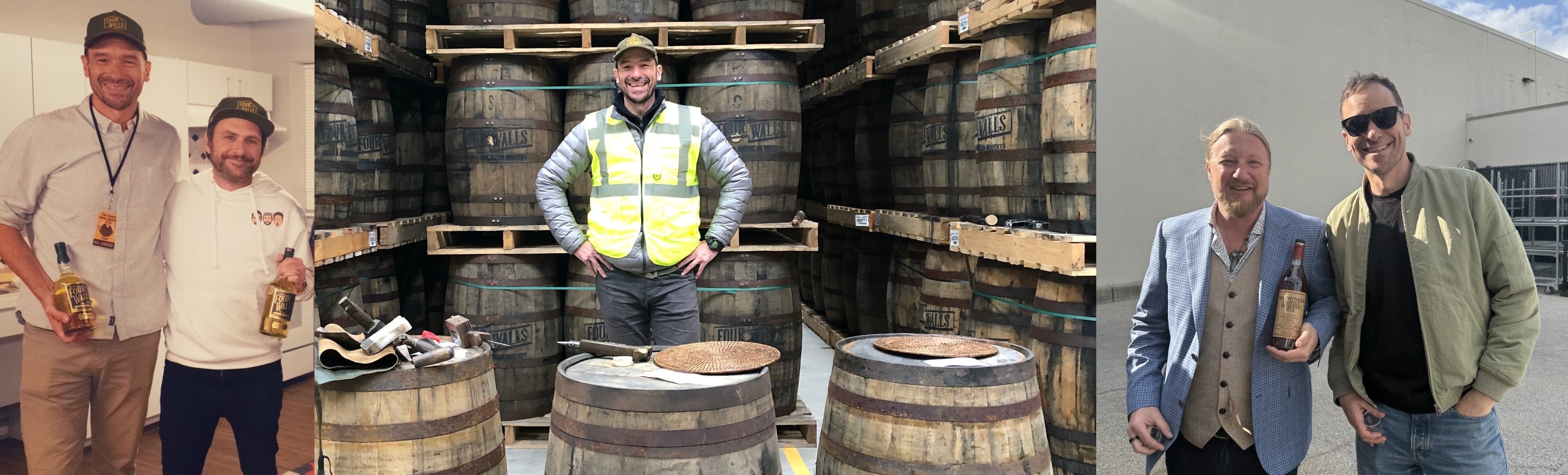 Elliott Phear with Four Walls team at the distillery